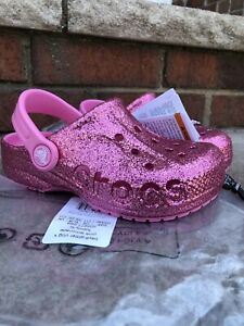 Crocs Kid's Girl's Baya Glitter Clog- Pink Lemonade