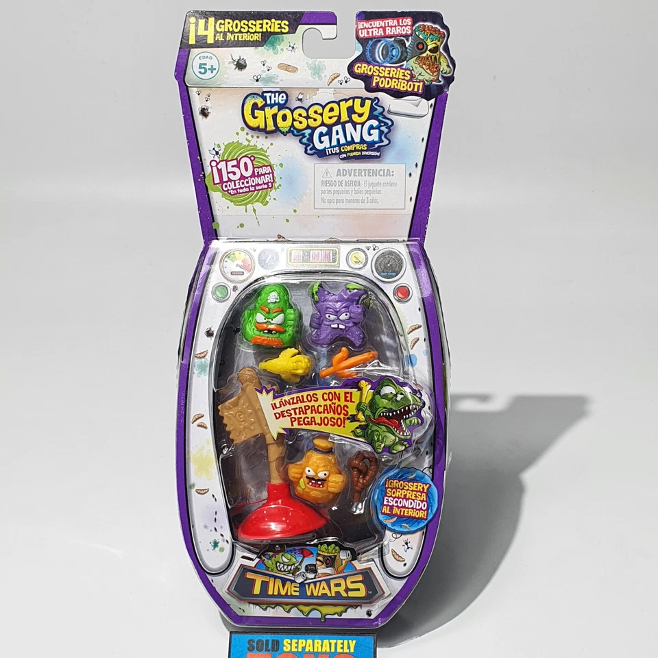 Grossery Gang Time Wars Binja Star Slop Barba Sorpresa Figura Misteriosa Paquete de 4 Foto 1 de 4