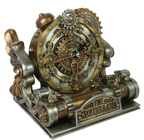 Alchemy Gothic Time Chronambulator Desk Clock Steampunk Resin Gift Decor V26 New Cover