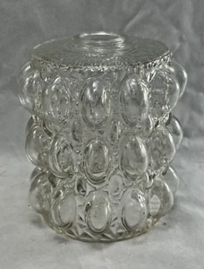 VINTAGE 1960s French textured bubble clear glass pendant light shade - Picture 1 of 12