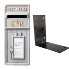 Post Box ER Grey Wall /Pillar Mount Letterboxes with Lock Mailbox For Outside