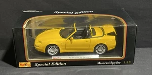 Maserati Spyder Yellow V8 Supercharged Diecast Metal Car Maisto 1:18 - Picture 1 of 13