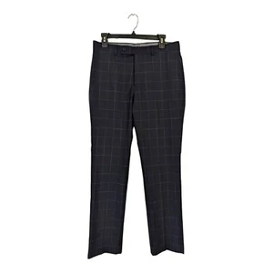Calvin Klein Mens 32x30 Slim Blue Check Suit Pants Slacks Stretch Wool Blend New - Bild 1 von 4