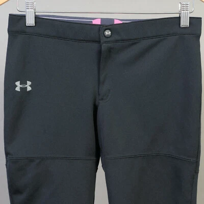 Pantalones de softbol Under Armour grandes 27"-31" para niñas ~ longitud Capri ~ negros Foto 1 de 4