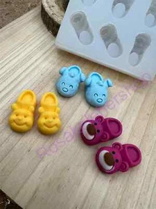 Baby slippers with animals face handmade silicone mold (VERY TINY) for crafts - Picture 1 of 8