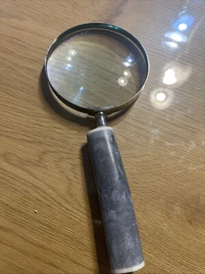 loupe ancienne Manche En Pierre 23cm Diamètre 10 Cm GDB  - Photo 1/4