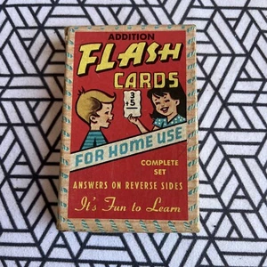 Vintage Built Rite Toy Addition Flash Cards It’s Fun To Learn Retro - Picture 1 of 3