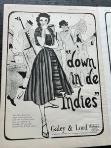50's Roy Collona Illustrated Galey & Lord Fashion Ad 1957 - Picture 1 of 1