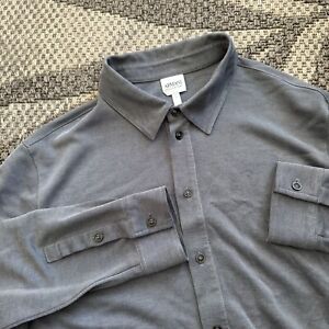 Armani Collezioni  Mens Medium dark grey Button Up Long Sleeve Pocket Casual