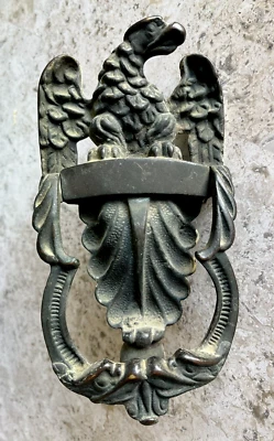 8" inch ANTIQUE dated 1914 AMERICAN EAGLE ARCHITECTURAL SALVAGE DOORKNOCKER - Image 1 of 4