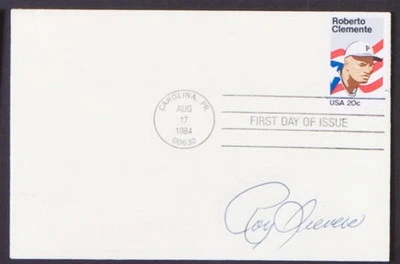 ROY SIEVERS SIGNED ROBERTO CLEMENTE 1984 STAMP FIRST DAY ISSUE ENVELOPE FDC AUTO - Image 1 of 3