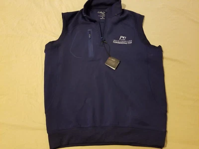 Mens New Bobby Jones Half Zip Vest M Medium Navy Blue Athletic Golf - Image 1 of 4