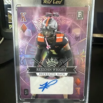  1/1 REJZOHN WRIGHT 2023 Wild Card 5 Card Draw RC AUTO SP Refractor Saints - Image 1 of 2