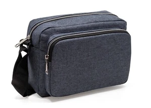 Compact Crossbody Travel Bag Dual Zipper Pocket Satchel Shoulder Sling Pouch - Picture 1 of 9