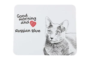Russe Bleu Tapis de Souris Avec Chat Art-Dog - Photo 1/7