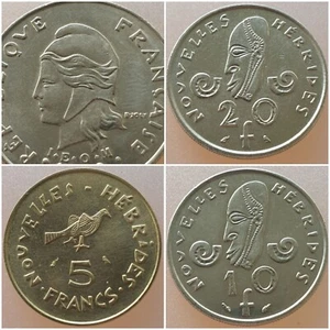 Nouvelles Hebrides 1 2 5 10 20 Francs 1967 1979 Choisissez votre Année - Bild 1 von 13
