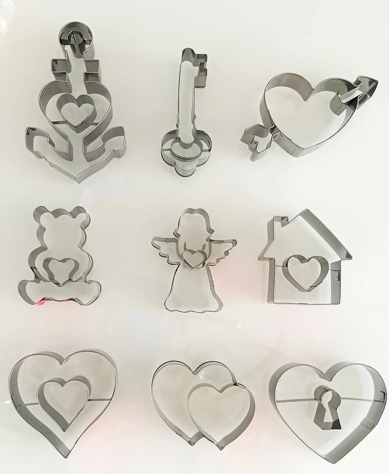 Birkmann Keksausstecher Herz Schlüssel Anker Engel  Ausstechform Ausstecher Set - Bild 1 von 1