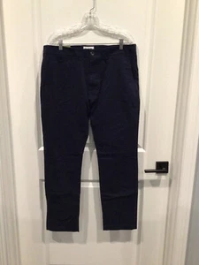 NWT Goodfellow & Co. chino dress pants navy blue waist 38 button zip pockets - Picture 1 of 5