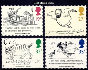 GB 1988 Edward Lear SG1405 - SG1408 Complete Set UNMOUNTED MINT MNH - Picture 1 of 1