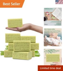 Luxury Shea Butter Soap Bars - Lemongrass & Lemon Myrtle, 8-Pack of 6.6 oz Each - Picture 1 of 10