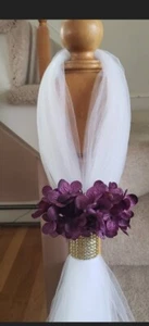 Set of 10  Burgandy And Gold Aisle/Pew decorations 36 Inches Long - Picture 1 of 3