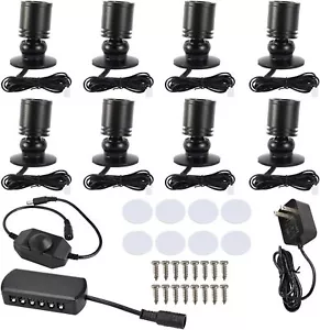 8Pack Dimmable 360° Angle LED Mini Spotlight Jewelry Display Cabinet Light 6400k - Picture 1 of 9