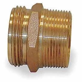 Moon American 358-2062521 Fire Hose Double Male Nipple 2" NPT X 2-1/2" NH Brass - Image 1 of 1