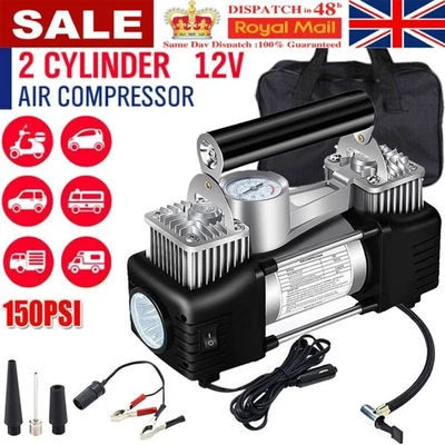 Heavy Duty Portable Air Compressor Car Tire Inflator Electric Pump Auto 12V - Image 1 of 4