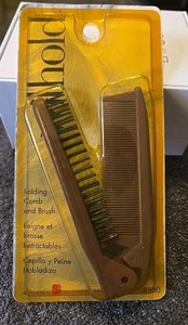 Vintage Wilhold Folding Comb And Brush Combo Plastic Travel Style NOS - Picture 1 of 6