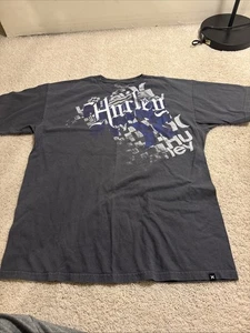 Hurley Y2K Grunge Logo Gray T Shirt Men’s Large Premium Fit Skater - Picture 1 of 14