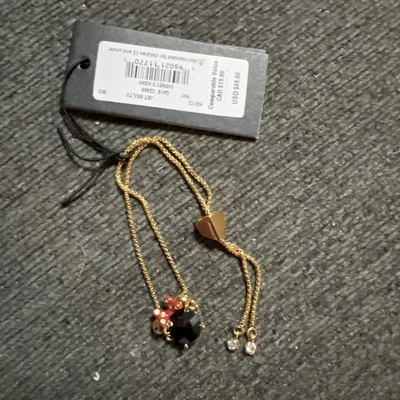 Authentic Kate Spade X Disney Slider Minnie Mouse Bracelet Black Cubic Zirconia - Image 1 of 4