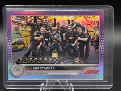 2022 Topps Chrome Formula 1 F1 Max Verstappen Purple 70/399 #155 - Image 1 of 2