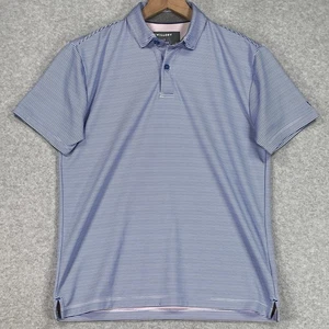 Polo Twillory S blu rosa a righe elasticizzata performance golf Athlounger - Foto 1 di 9