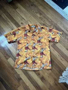 VTG Y2K Utility Brand Fighter Shirt Youth Large 9/10 Button Down - Picture 1 of 4