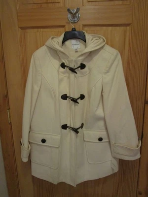 Abrigo de invierno Croft and Barrow para mujer 1x marfil con capucha (nuevo con etiquetas) Foto 1 de 4