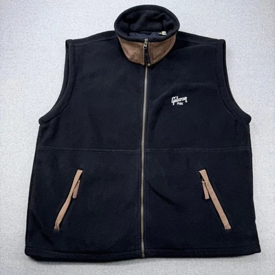 Gibson Guitars Fleece Vest Mens Large Black "Gibson Pure" Promotional VTG Y2K - Image 1 of 4