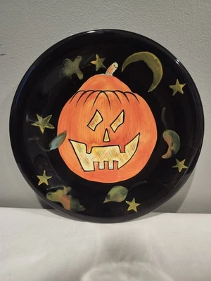 "Plato de pastel/postre de calabaza de Halloween certificado International Susan Winget 8-3/8""" Foto 1 de 3