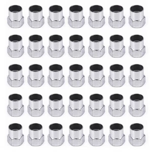 100Pcs Set of Silver Chrome Plated Car Truck Wheels Tire Valve Stem Cap Lid - Picture 1 of 7