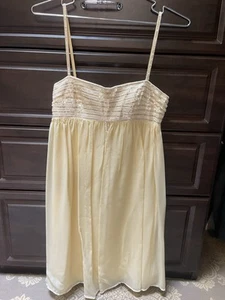 Marc Bouwer Glamit Pale Yellow Beaded Dress Size 2 - Picture 1 of 10