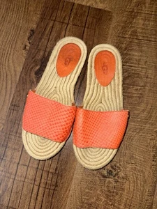UGG ORANGE LEDER EXORTIK PANTOLETTEN SANDALEN! 5 - Bild 1 von 3