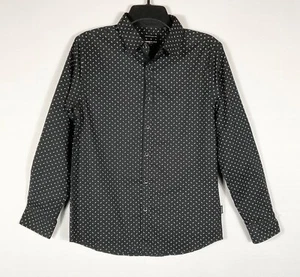 Kenneth Cole Dress Shirt Mens 14/16 Black Print Button Up Collar Long Sleeves - Picture 1 of 7
