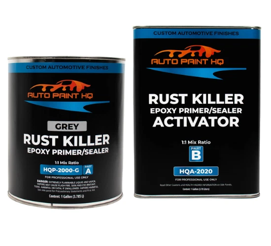 Rust Killer Epoxy Primer Sealer DTM Gallon Kit Gray, Black, or White Foto 1 de 1