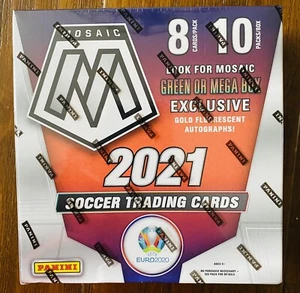 2021 Panini Mosaic Soccer UEFA Euro Mega Box - Ronaldo, Messi, M’Bappe, Haaland - Picture 1 of 2