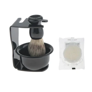Hair Beard Shave Tools Travel Shaving Brush Stand Soap Cream Bowl Mug Set - Picture 1 of 7