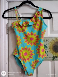 Gap Girls swimsuit one piece size XL (12) Regular Floral Vibrant Strappy - Picture 1 of 4