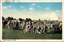Postcard CT Niantic World War I Military Camp - Doughboys, Horses 1919 L7