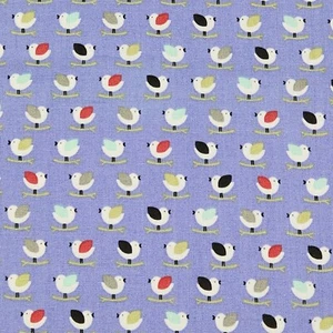 Cotton Fabric Purple with Birds on Sticks 2 3/4 Yards 44" Joann New Washed - Picture 1 of 3