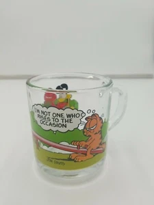 Garfield & Odie Clear Glass Coffee Mug Cup McDonald's Jim Davis 1978 1979 1980 - Picture 1 of 6