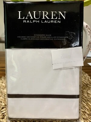NIP Ralph Lauren Spencer Border Sateen Standard Pillowcase Sham Dark Chocolate - Image 1 of 4