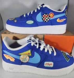 Nike Air Force 1 '07 Los Angeles gepatchteter Rennfahrer blau Größe 6,5Y DX2308-400  - Bild 1 von 5